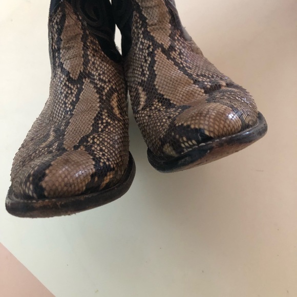 Mens Boots natural python snake leather boots 8 1/2 - Picture 11 of 13